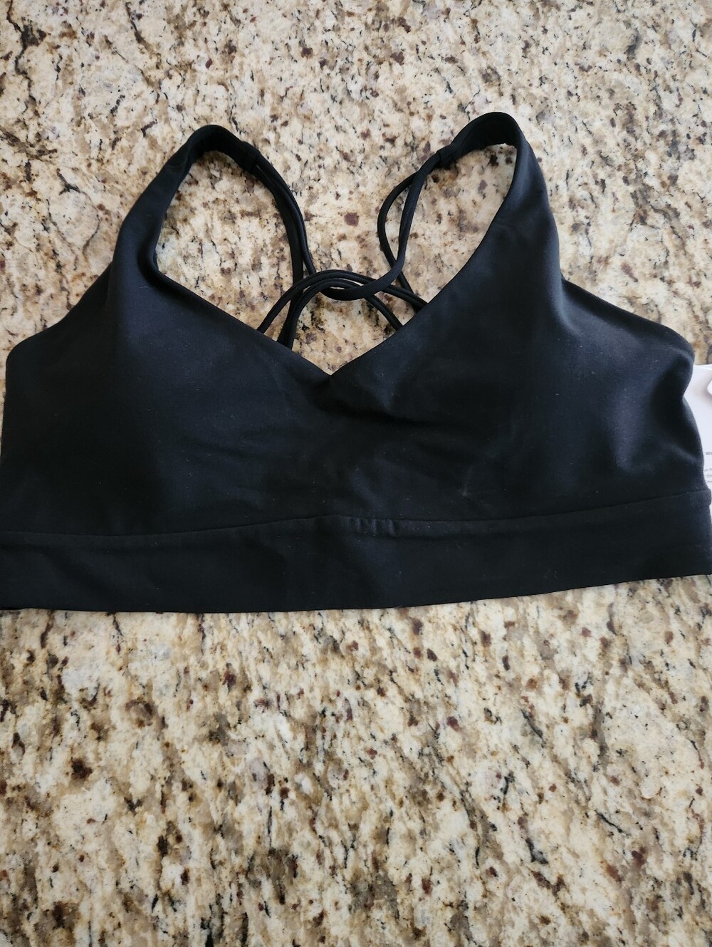 Athleta Solace A-C Black Strappy Sports Bralette